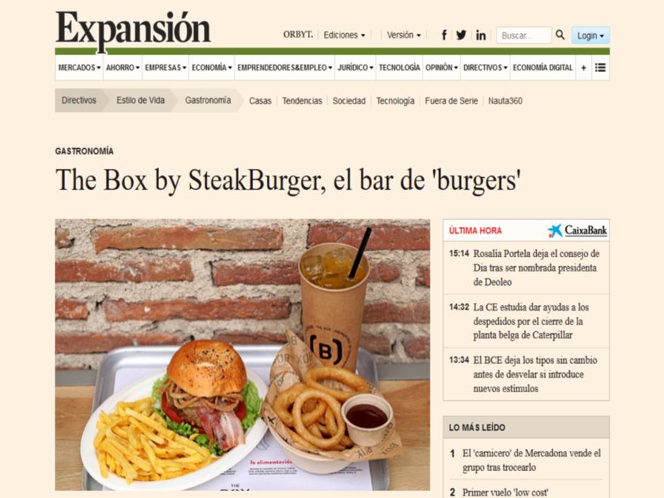 The Box by SteakBurger, el bar de ‘Burgers’