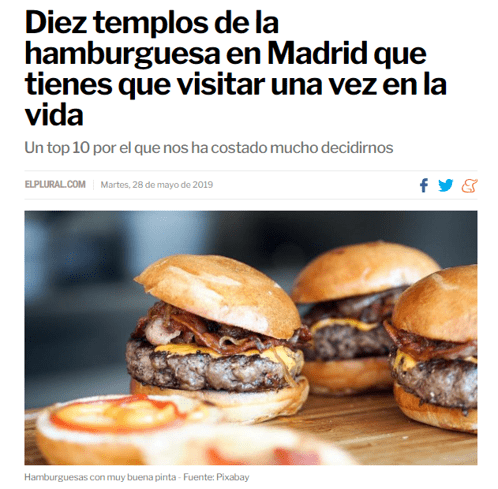 Diez templos de la hamburguesa en Madrid que tienes que visitar una vez en la vida